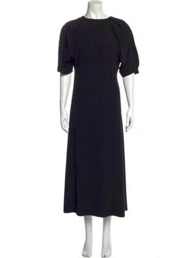 Pre-owned Goop G. Label Crew Neck Long Dress In Black