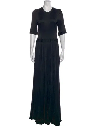 Pre-owned Goop G. Label Crew Neck Long Dress In Black