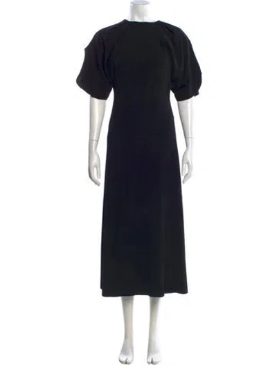 Pre-owned Goop G. Label Crew Neck Long Dress In Black