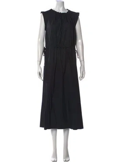 Pre-owned Goop G. Label Crew Neck Long Dress In Black