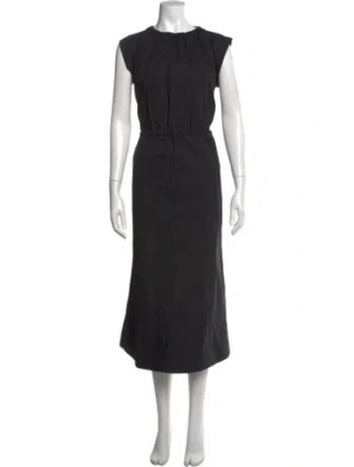 Pre-owned Goop G. Label Crew Neck Long Dress In Black