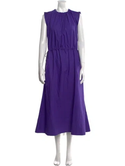 Pre-owned Goop G. Label Crew Neck Long Dress In Purple