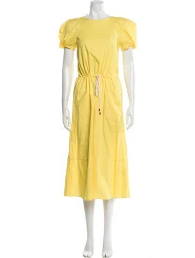 Pre-owned Goop G. Label Crew Neck Long Dress In Yellow