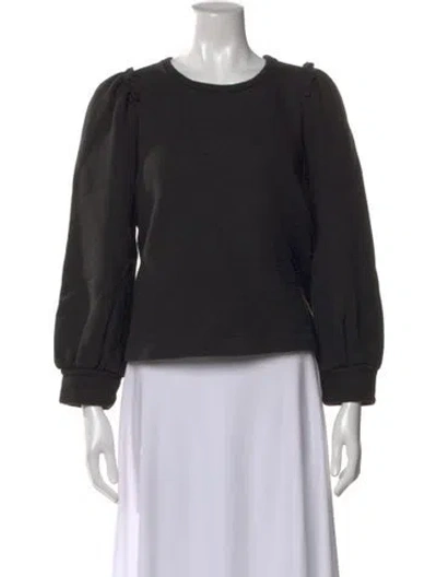 Pre-owned Goop G. Label Crew Neck Long Sleeve Top In Black