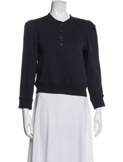 Pre-owned Goop G. Label Crew Neck Long Sleeve Top In Blue
