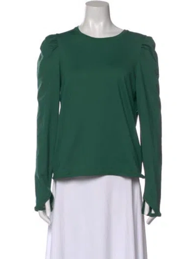 Pre-owned Goop G. Label Crew Neck Long Sleeve Top In Green
