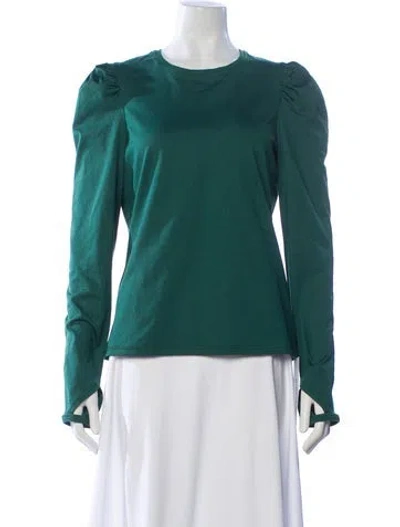 Pre-owned Goop G. Label Crew Neck Long Sleeve Top In Green