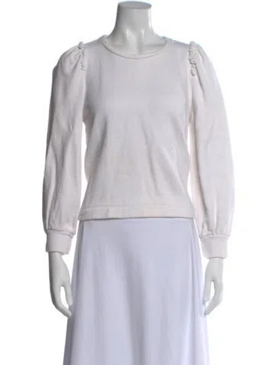 Pre-owned Goop G. Label Crew Neck Long Sleeve Top In White