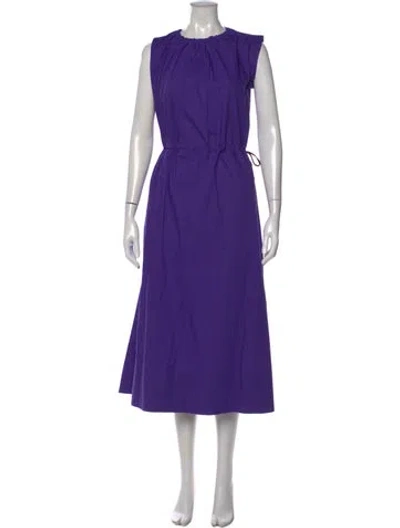 Pre-owned Goop G. Label Crew Neck Midi Length Dress In Purple