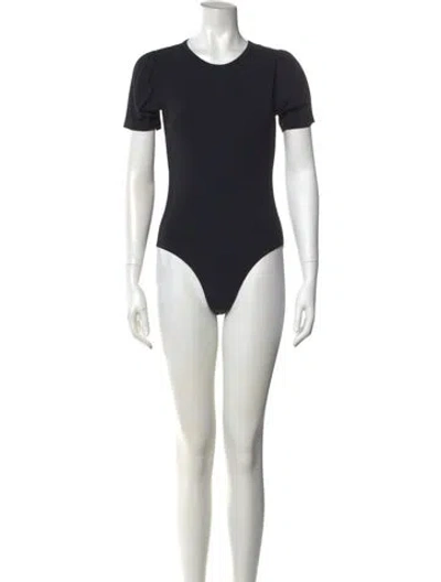Pre-owned Goop G. Label Crew Neck Short Sleeve Bodysuit In Black