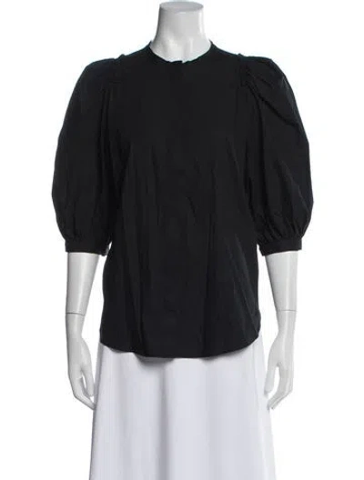 Pre-owned Goop G. Label Crew Neck Short Sleeve Top In Black