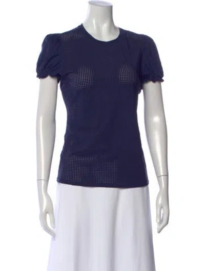 Pre-owned Goop G. Label Crew Neck Short Sleeve Top In Blue