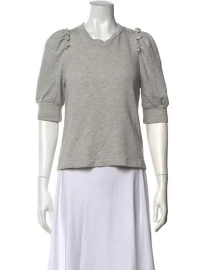 Pre-owned Goop G. Label Crew Neck Short Sleeve Top In Gray
