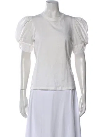 Pre-owned Goop G. Label Crew Neck Short Sleeve Top In White