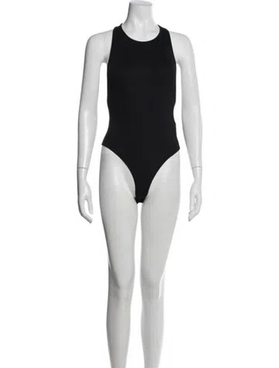 Pre-owned Goop G. Label Crew Neck Sleeveless Bodysuit In Black