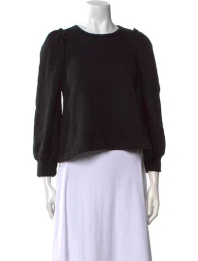 Pre-owned Goop G. Label Crew Neck Three-quarter Sleeve Sweatshirt In Black