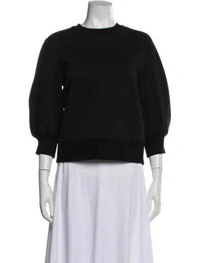 Pre-owned Goop G. Label Crew Neck Three-quarter Sleeve Sweatshirt In Black