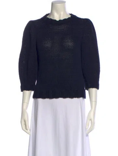 Pre-owned Goop G. Label Crew Neck Three-quarter Sleeve Sweatshirt In Blue