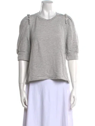 Pre-owned Goop G. Label Crew Neck Three-quarter Sleeve Sweatshirt In Gray