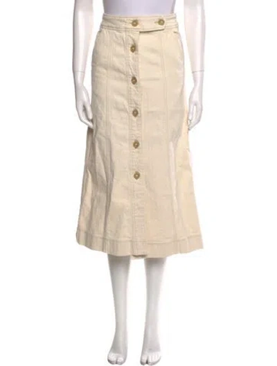 Pre-owned Goop G. Label Cutout Accent Midi Length Skirt In Neutral