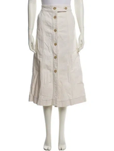 Pre-owned Goop G. Label Cutout Accent Midi Length Skirt In Neutral