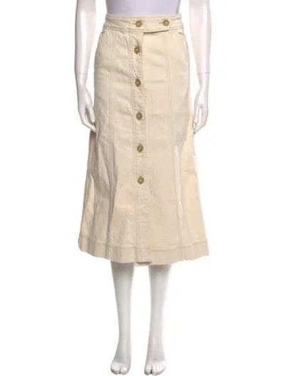 Pre-owned Goop G. Label Cutout Accent Midi Length Skirt In Neutral