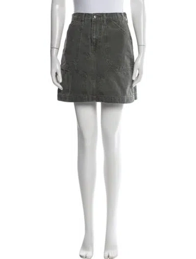 Pre-owned Goop G. Label Distressed Accents Mini Skirt In Gray