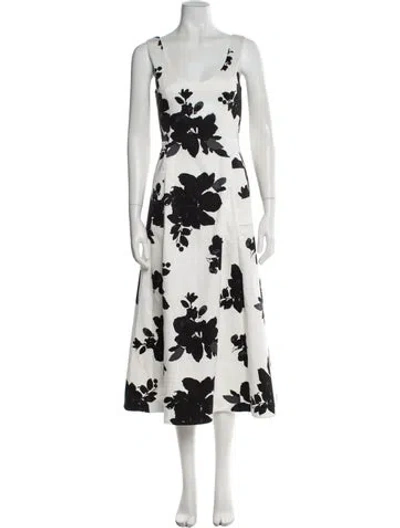Pre-owned Goop G. Label Floral Print Long Dress In White