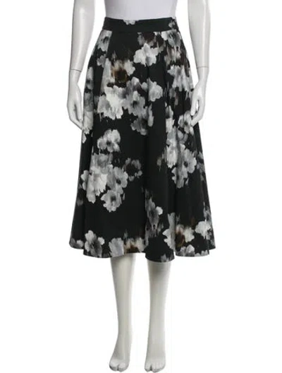 Pre-owned Goop G. Label Floral Print Midi Length Skirt In Blue