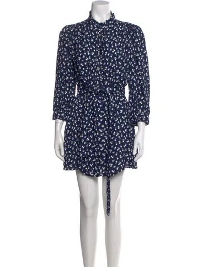 Pre-owned Goop G. Label Floral Print Mini Dress In Blue