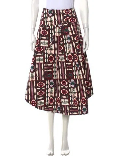Pre-owned Goop G. Label Graphic Print Midi Length Skirt In Black