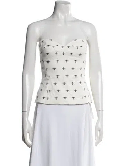 Pre-owned Goop G. Label Graphic Print Strapless Top In Neutral