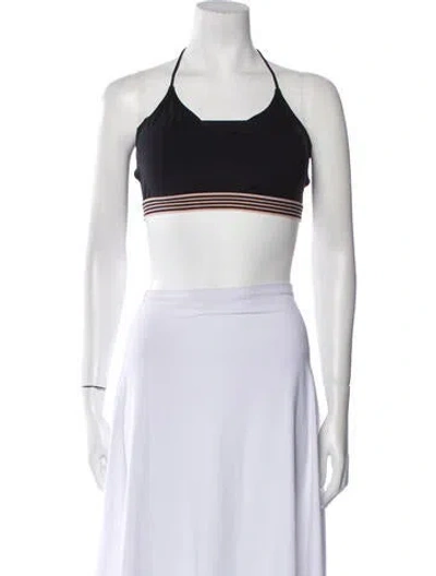 Pre-owned Goop G. Label Halterneck Sleeveless Crop Top In Black