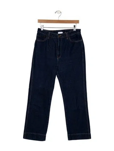 Pre-owned Goop G. Label High-rise Straight Leg Jeans In Blue