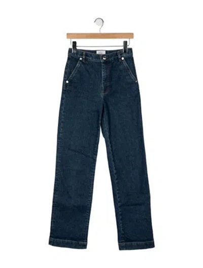 Pre-owned Goop G. Label High-rise Straight Leg Jeans In Blue
