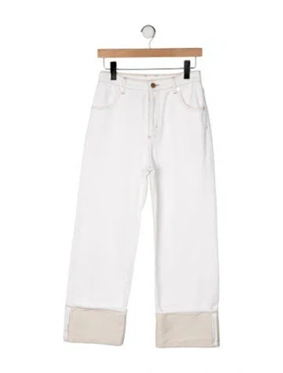 Pre-owned Goop G. Label High-rise Straight Leg Jeans In Neutral