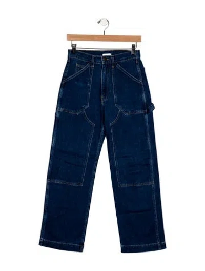 Pre-owned Goop G. Label High-rise Wide Leg Jeans In Blue