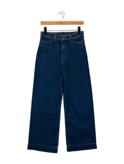 Pre-owned Goop G. Label High-rise Wide Leg Jeans In Blue