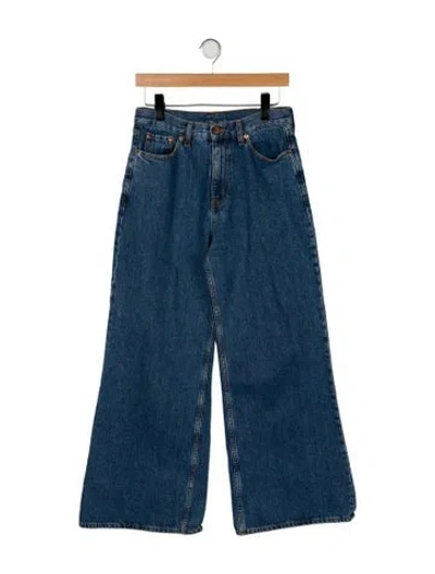 Pre-owned Goop G. Label High-rise Wide Leg Jeans In Blue