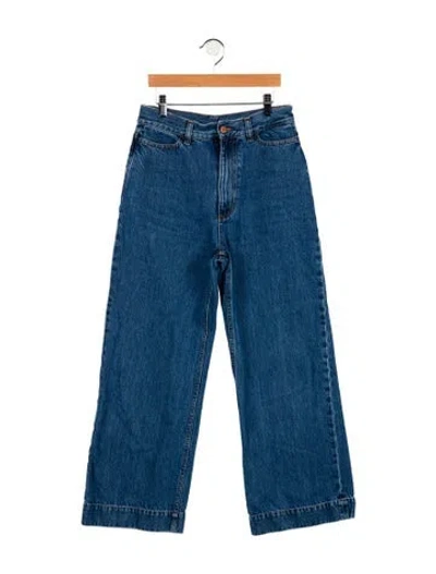 Pre-owned Goop G. Label High-rise Wide Leg Jeans In Blue