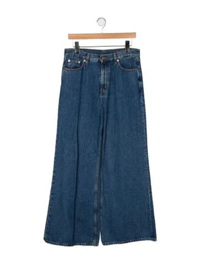 Pre-owned Goop G. Label High-rise Wide Leg Jeans In Blue