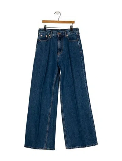 Pre-owned Goop G. Label High-rise Wide Leg Jeans In Blue