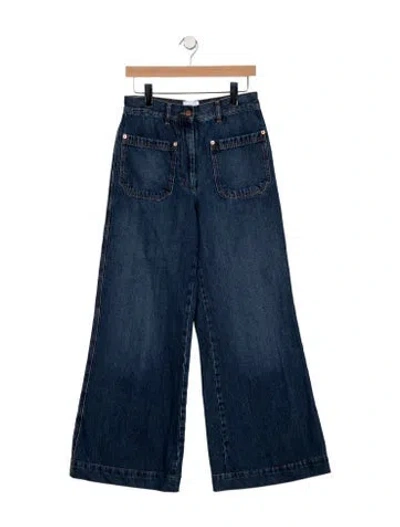 Pre-owned Goop G. Label High-rise Wide Leg Jeans In Blue