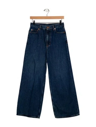 Pre-owned Goop G. Label High-rise Wide Leg Jeans In Blue