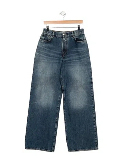 Pre-owned Goop G. Label High-rise Wide Leg Jeans In Blue