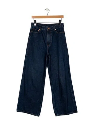 Pre-owned Goop G. Label High-rise Wide Leg Jeans In Blue