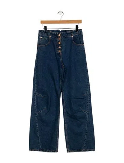 Pre-owned Goop G. Label High-rise Wide Leg Jeans In Blue