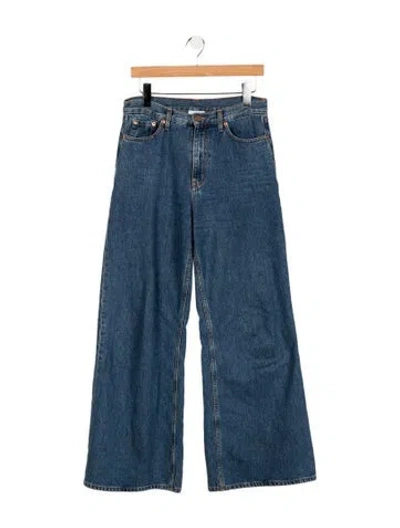 Pre-owned Goop G. Label High-rise Wide Leg Jeans In Blue