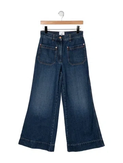 Pre-owned Goop G. Label High-rise Wide Leg Jeans In Blue
