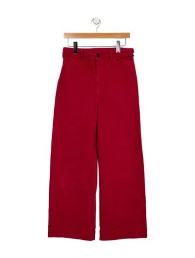 Pre-owned Goop G. Label High-rise Wide Leg Jeans In Red